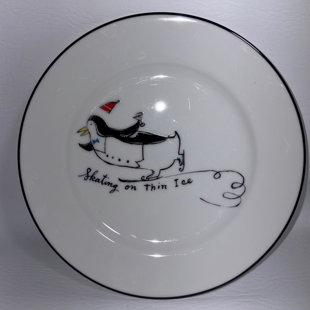 Pottery Barn Vintage Y2K Tipsy Penguin Salad Dessert Snack Plate